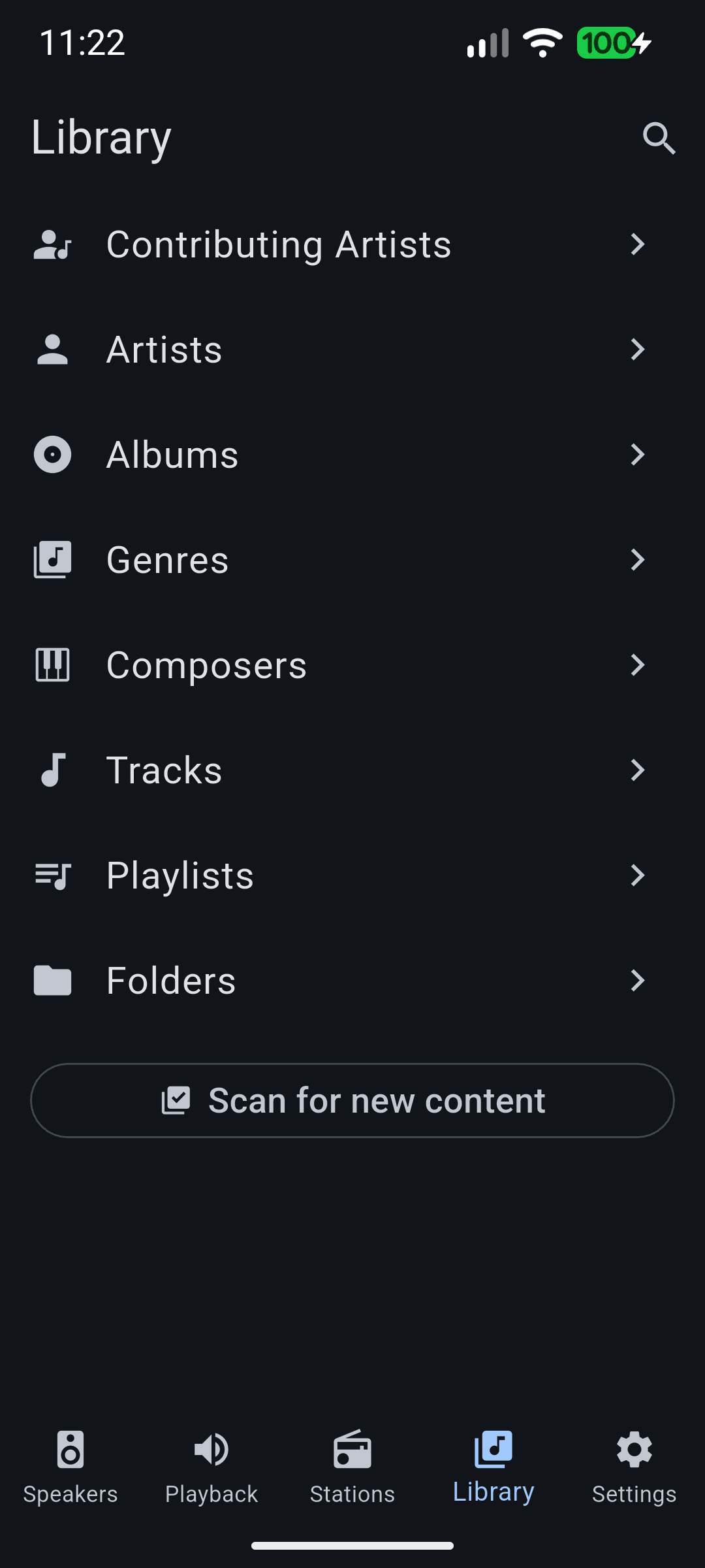 Library browser and listening queue